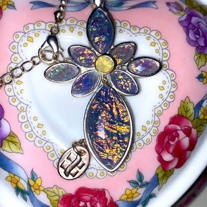 Iridescent Cross Necklace